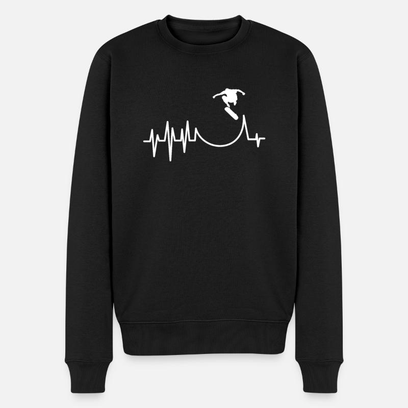 Skateboard Heartbeat - Pull Premium bio Homme - noir