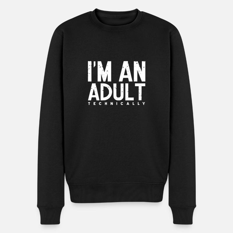 Volljährig Erwachsen Volljährigkeit Geschenk - Männer Premium Bio Pullover - Schwarz