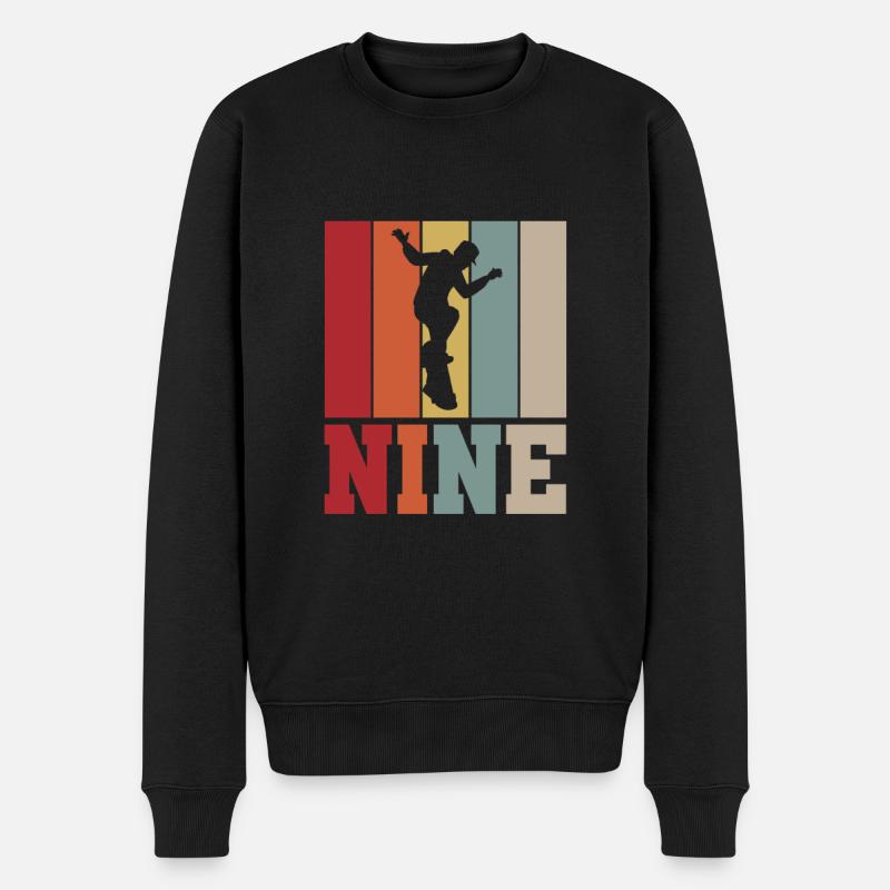 Skateboard 9. Geburtstag - Männer Premium Bio Pullover - Schwarz