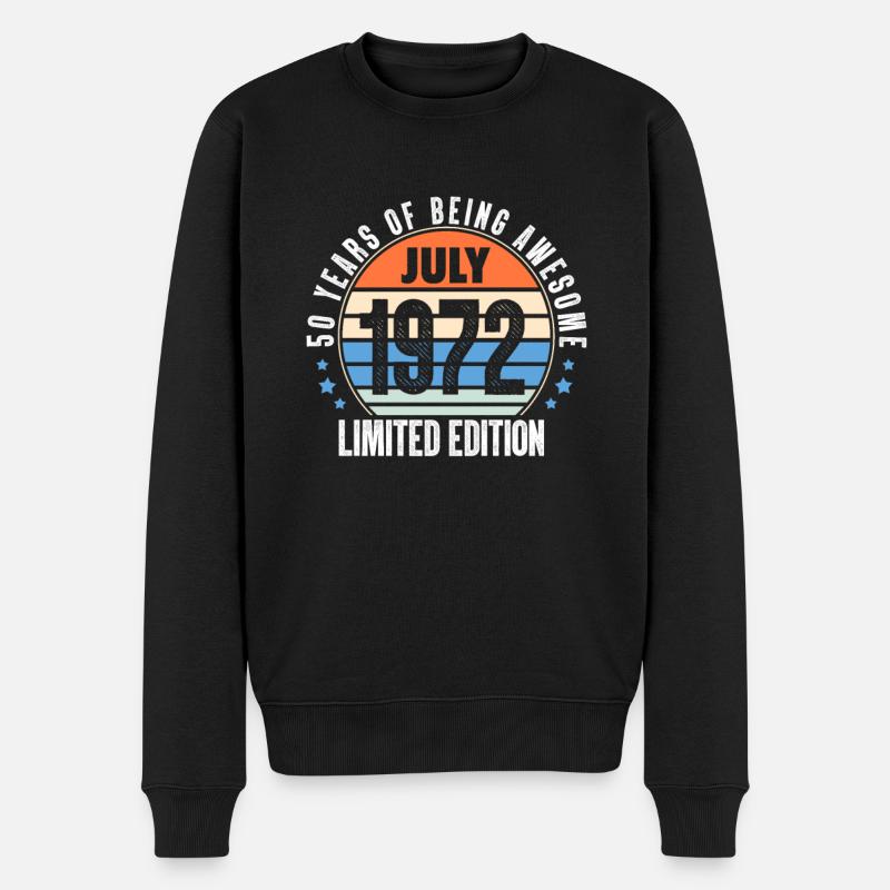 Juillet 1972 - Pull Premium bio Homme - noir