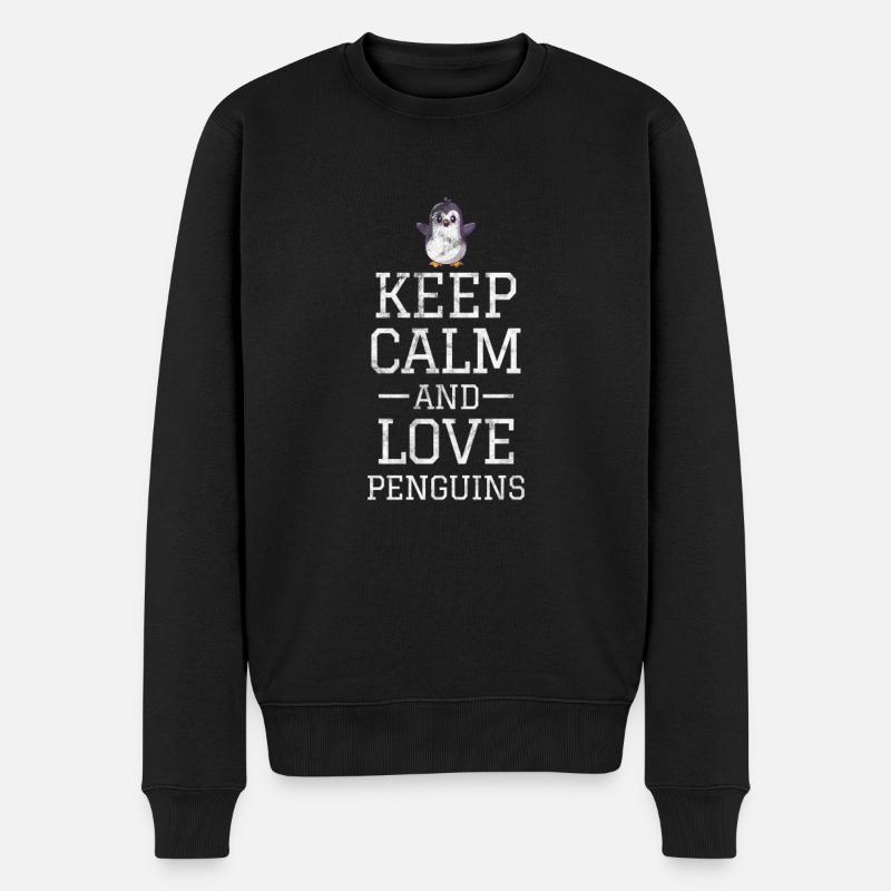 Pinguin - Männer Premium Bio Pullover - Schwarz