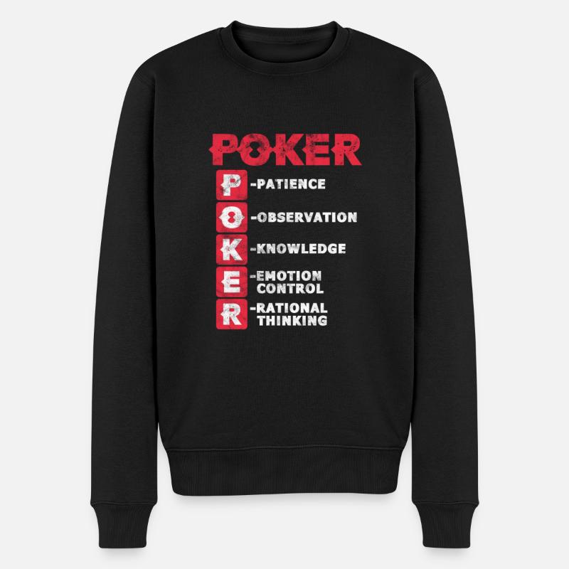 Poker - Pull Premium bio Homme - noir