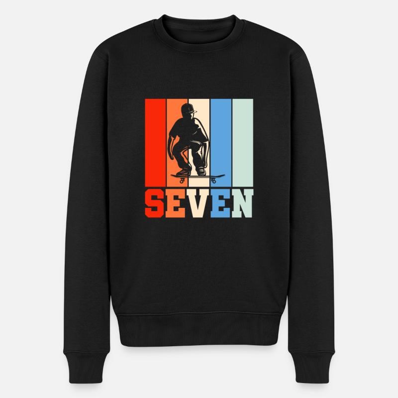 Skateboard 7ème anniversaire - Pull Premium bio Homme - noir