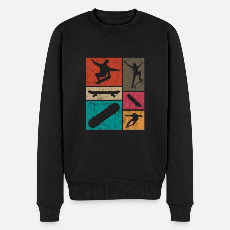 Skateboard Skater Skate Skaten Geschenk - Männer Premium Bio Pullover - Schwarz