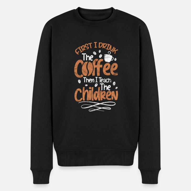 Lehrer Lehrerin Kaffee - Männer Premium Bio Pullover - Schwarz