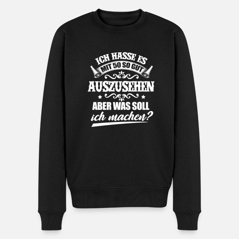 50. Geburtstag - Männer Premium Bio Pullover - Schwarz