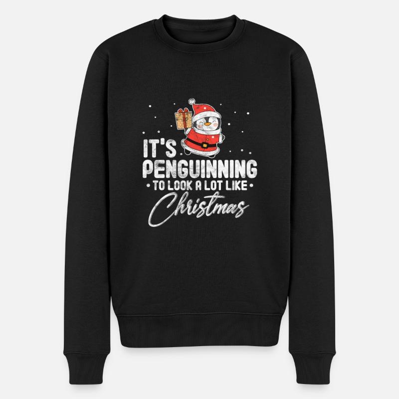 Noël pingouin - Pull Premium bio Homme - noir