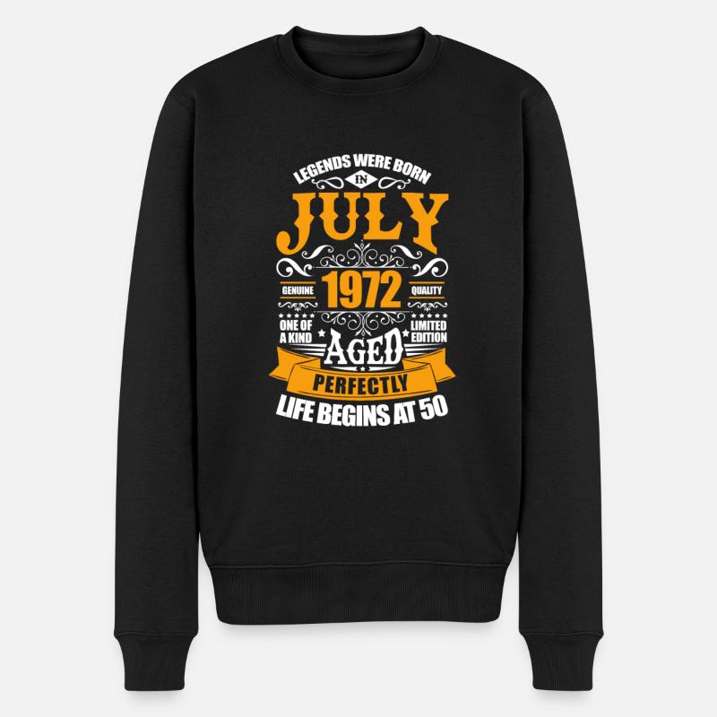 Juli 1972 - Männer Premium Bio Pullover - Schwarz