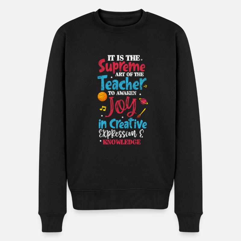 Lehrer Lehrerin - Männer Premium Bio Pullover - Schwarz