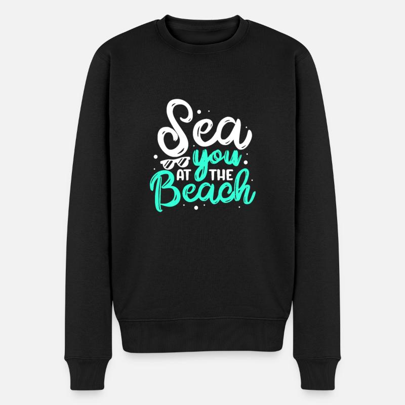 Strand - Männer Premium Bio Pullover - Schwarz