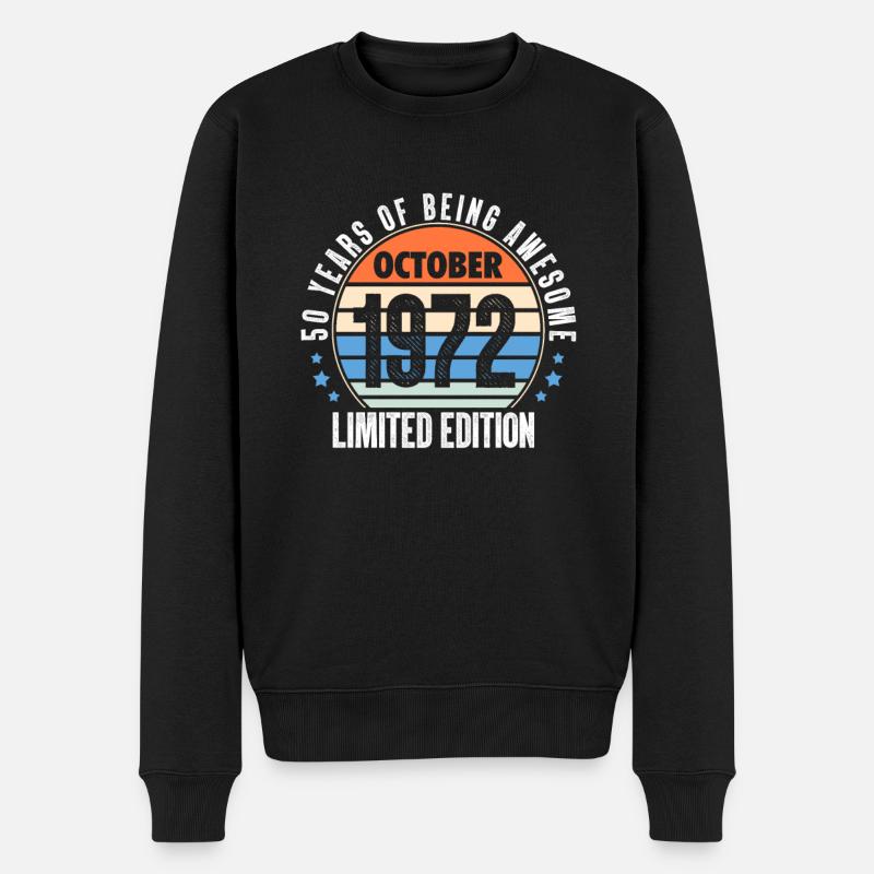 Octobre 1972 - Pull Premium bio Homme - noir