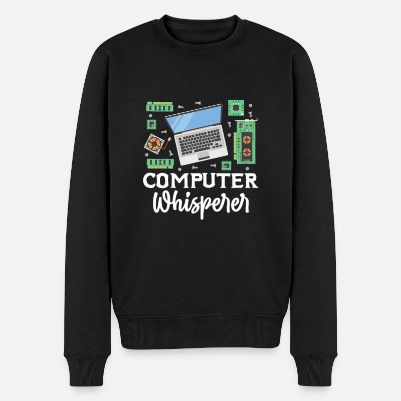 Computer - Männer Premium Bio Pullover - Schwarz