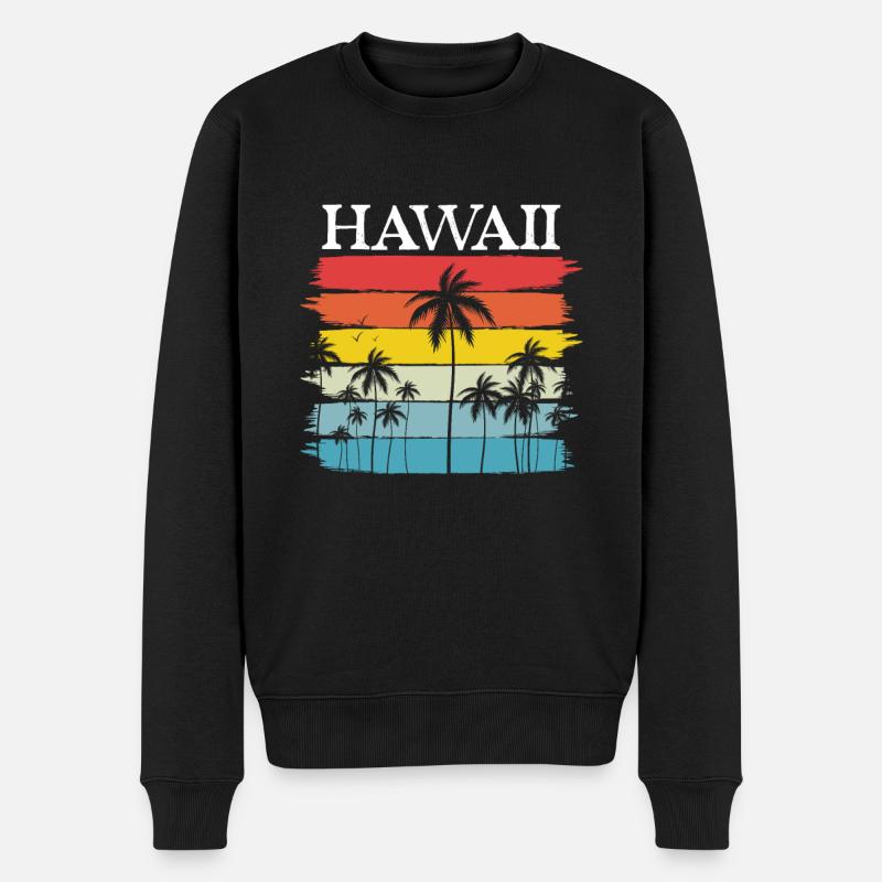 Hawaii - Männer Premium Bio Pullover - Schwarz