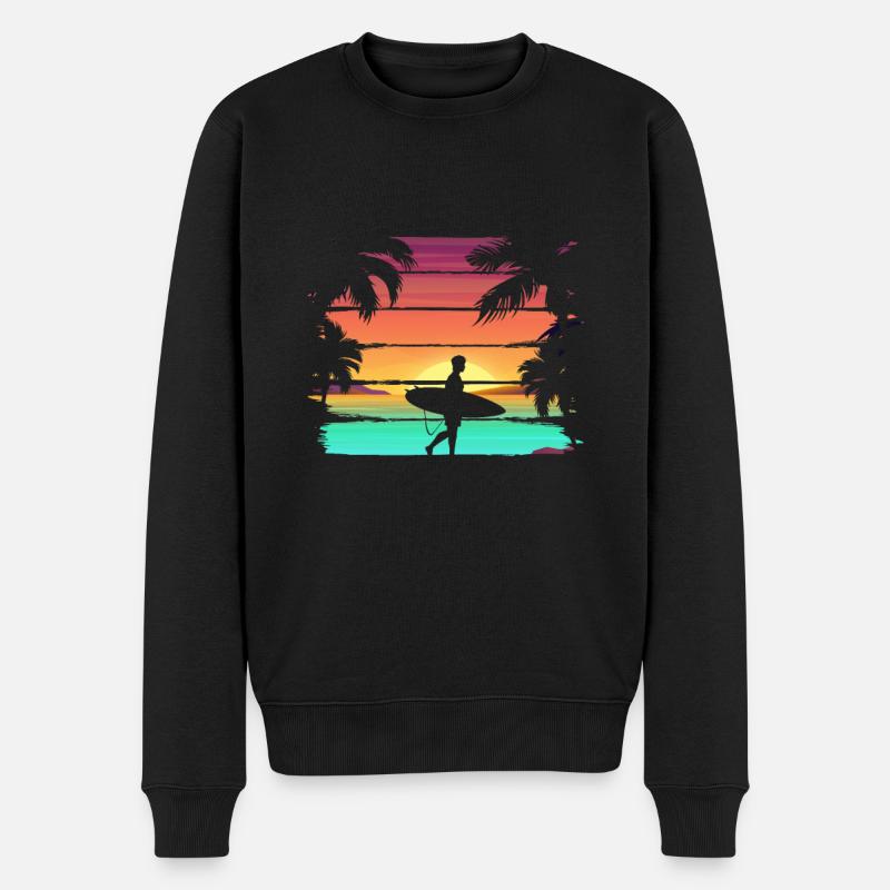 Strand - Männer Premium Bio Pullover - Schwarz