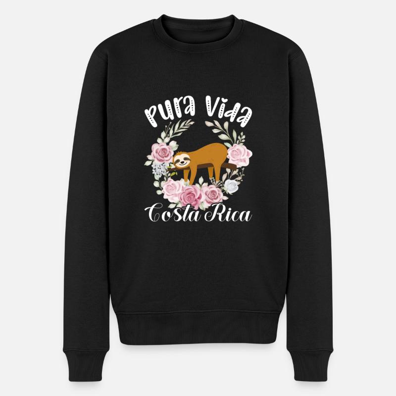 Costa Rica - Männer Premium Bio Pullover - Schwarz