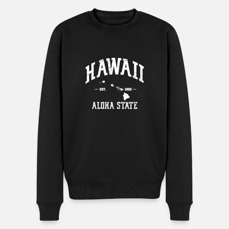 Hawaii - Männer Premium Bio Pullover - Schwarz