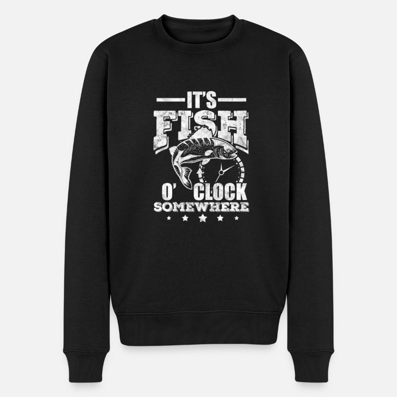 Angler - Männer Premium Bio Pullover - Schwarz