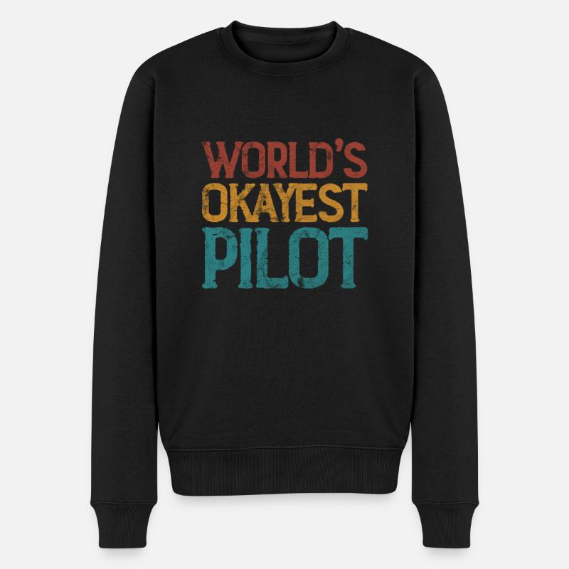 Pilot - Männer Premium Bio Pullover - Schwarz