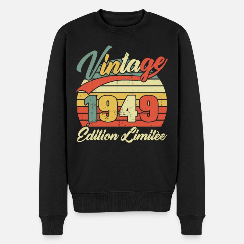 Cadeau D'anniversaire Vintage 1949 Édition Limitée - Pull Premium bio Homme - noir