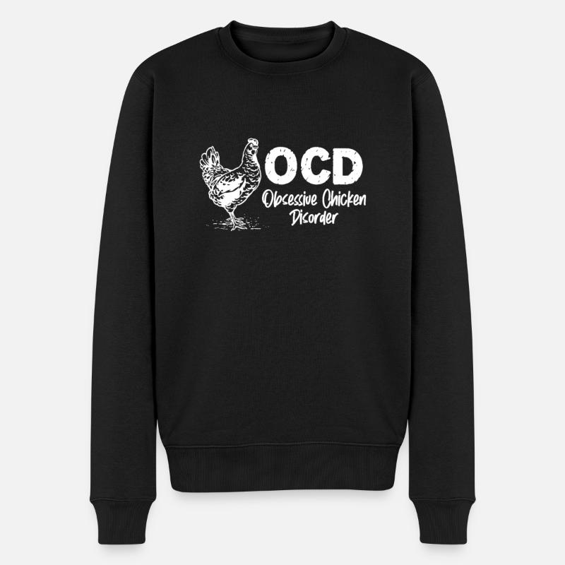Huhn Bauernhof Geflügel Hahn Hühner Geschenk - Männer Premium Bio Pullover - Schwarz