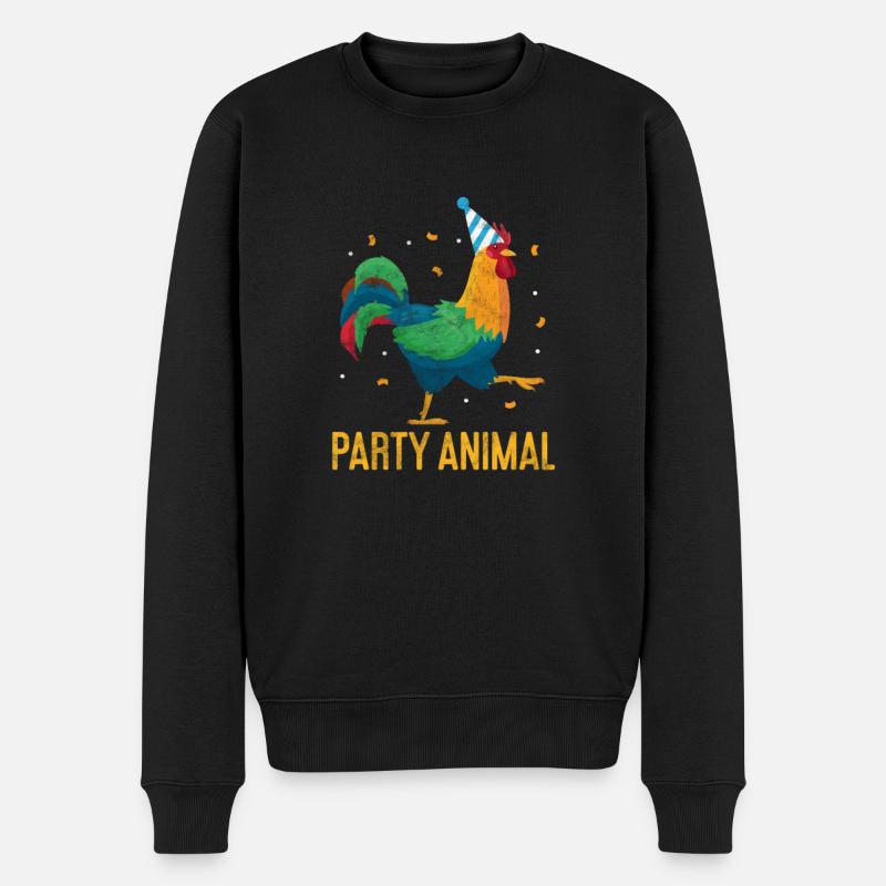 Huhn - Männer Premium Bio Pullover - Schwarz