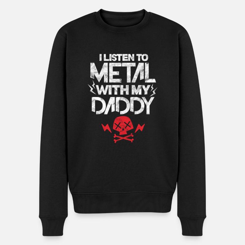 Vater Heavy Metal - Männer Premium Bio Pullover - Schwarz
