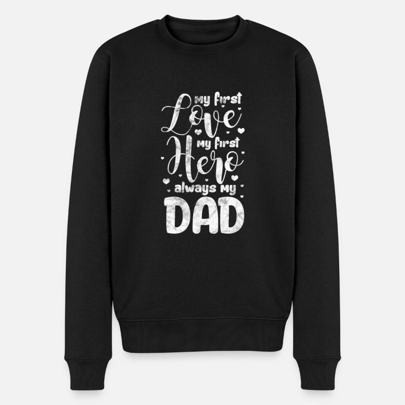 Vater - Männer Premium Bio Pullover - Schwarz