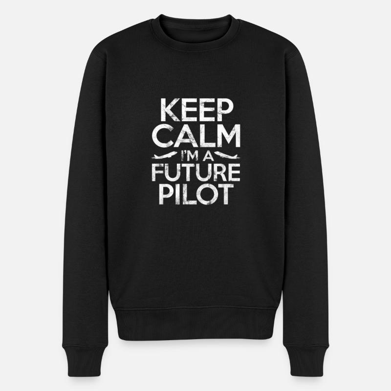 Pilot - Männer Premium Bio Pullover - Schwarz
