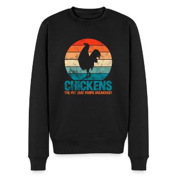 Chicken - Men's Premium Organic Jumper - black - Front - Nico (187cm)