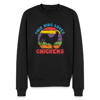 Chicken - Men's Premium Organic Jumper - black - Front - Nico (187cm)