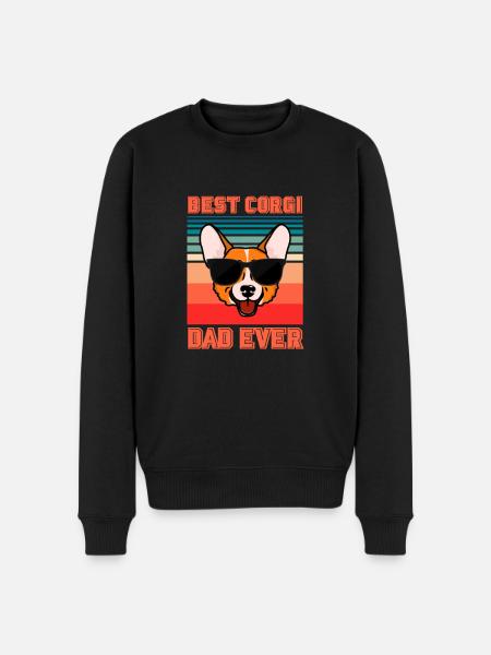 Corgi Vater - Männer Premium Bio Pullover - Schwarz