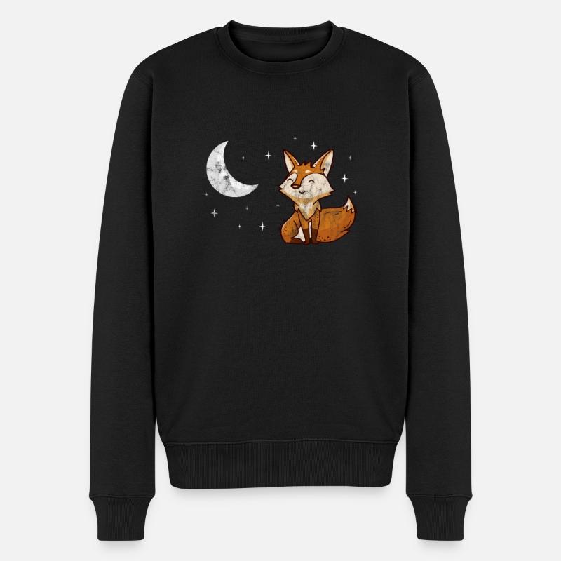 Fuchs - Männer Premium Bio Pullover - Schwarz