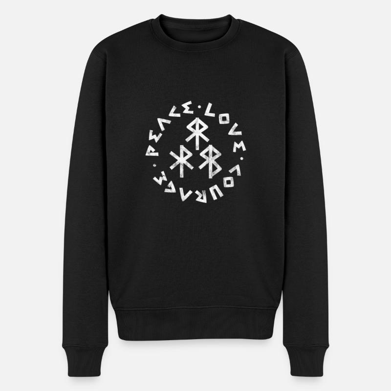 Wikinger - Männer Premium Bio Pullover - Schwarz