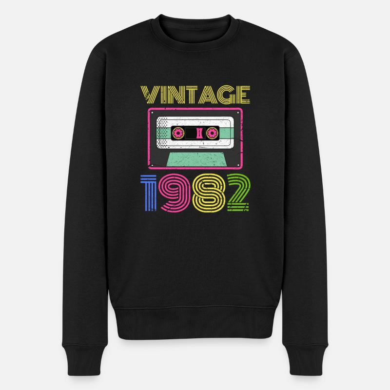 1982 - Männer Premium Bio Pullover - Schwarz