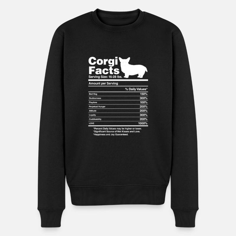 Corgi - Männer Premium Bio Pullover - Schwarz