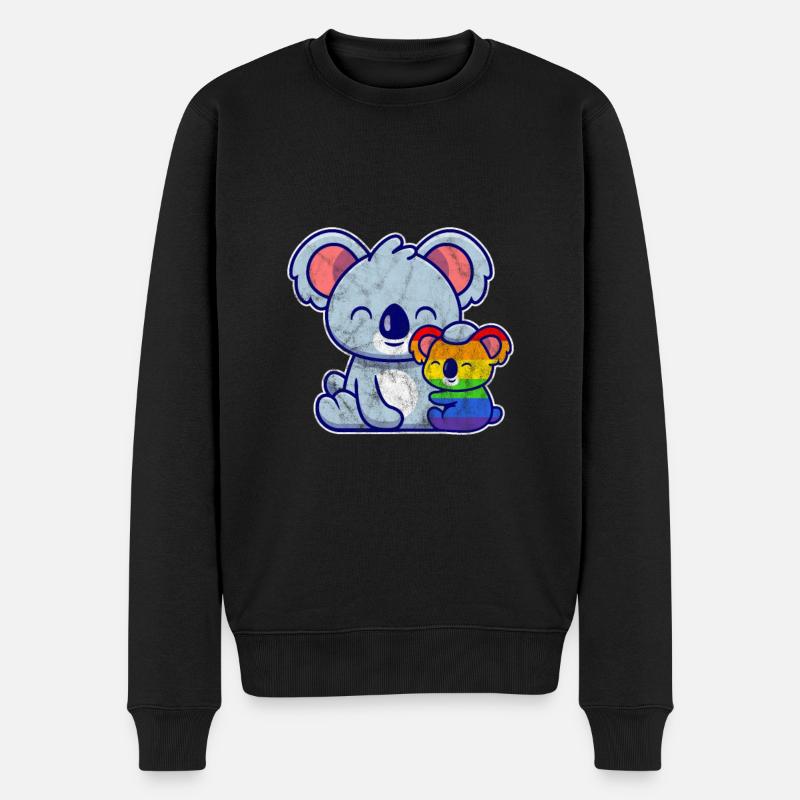 Koala LGBT - Männer Premium Bio Pullover - Schwarz