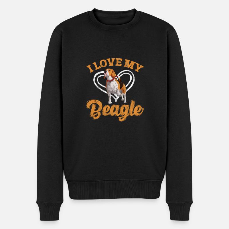 Beagle - Männer Premium Bio Pullover - Schwarz