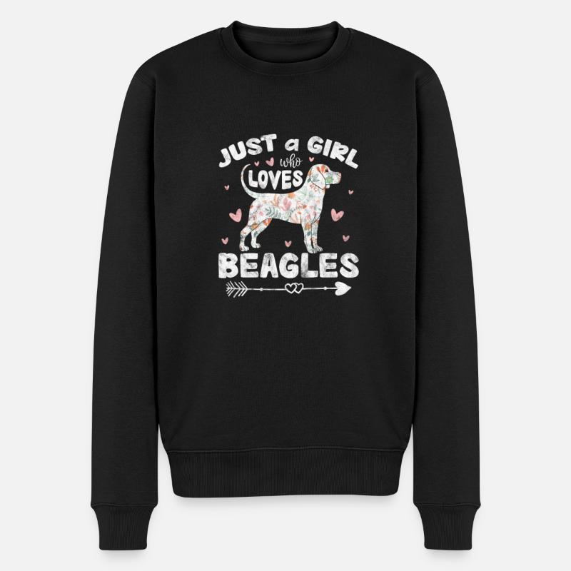 Beagle - Männer Premium Bio Pullover - Schwarz
