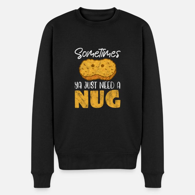 Chicken Nuggets - Männer Premium Bio Pullover - Schwarz