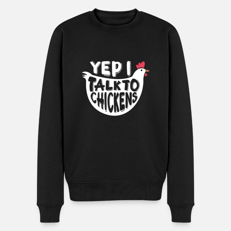 Huhn Bauernhof Geflügel Hahn Hühner Geschenk - Männer Premium Bio Pullover - Schwarz