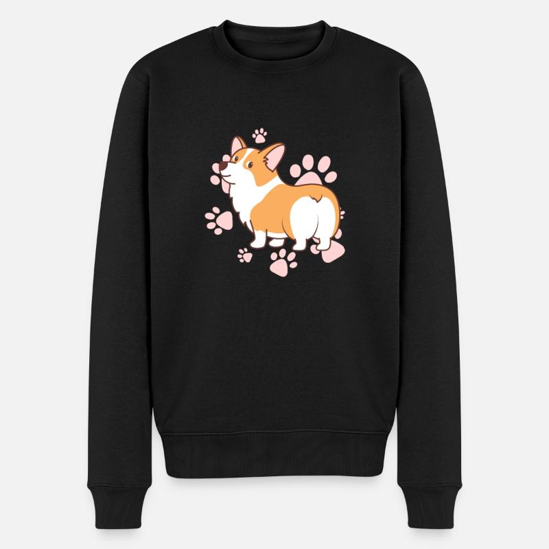 Corgi - Männer Premium Bio Pullover - Schwarz