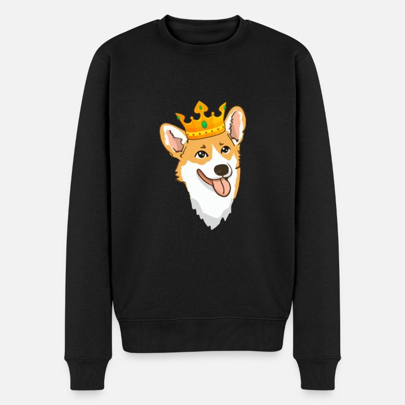 Corgi - Männer Premium Bio Pullover - Schwarz