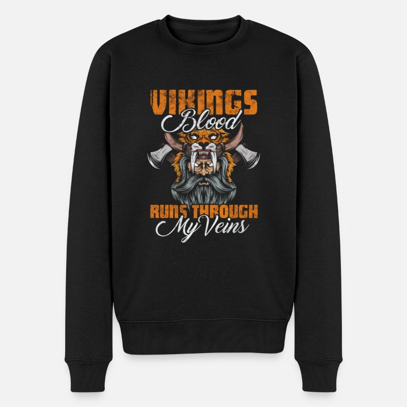 Wikinger - Männer Premium Bio Pullover - Schwarz
