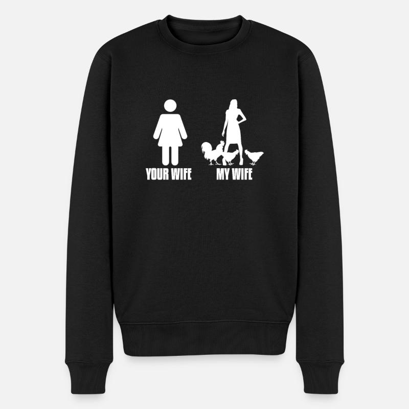 Huhn Bauernhof Geflügel Hahn Hühner Geschenk - Männer Premium Bio Pullover - Schwarz