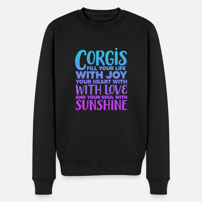 Corgi - Männer Premium Bio Pullover - Schwarz