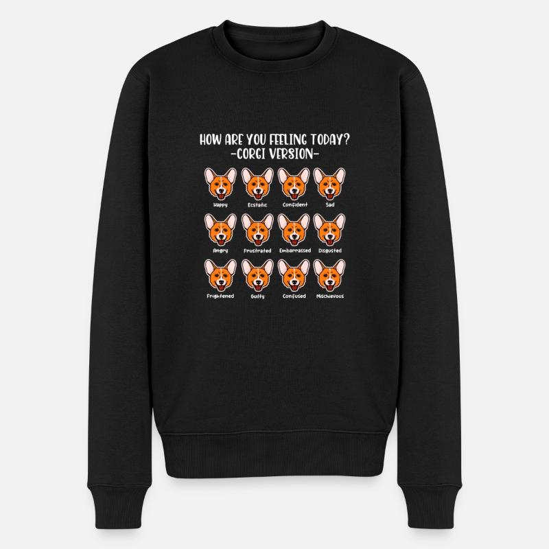 Corgi - Männer Premium Bio Pullover - Schwarz
