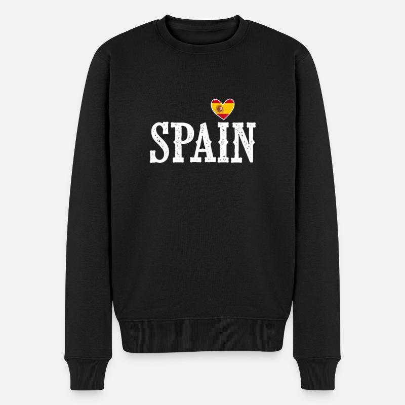 Spanien - Männer Premium Bio Pullover - Schwarz