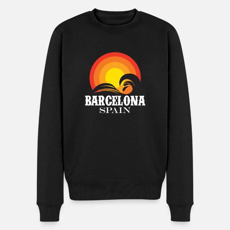 Barcelona - Männer Premium Bio Pullover - Schwarz