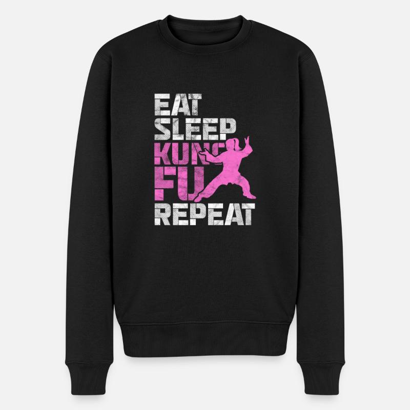 Kung Fu - Männer Premium Bio Pullover - Schwarz