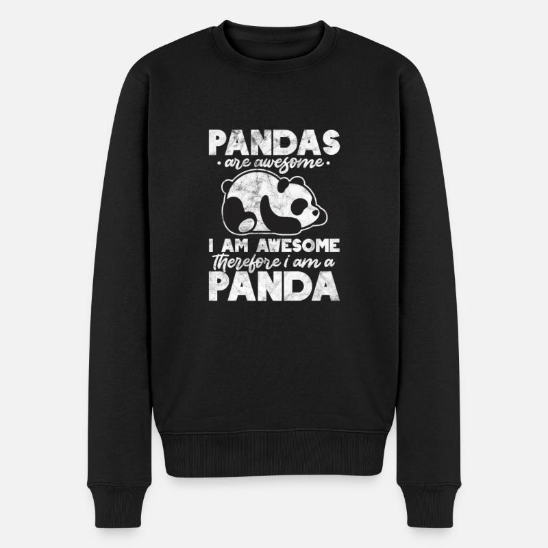 Panda - Pull Premium bio Homme - noir